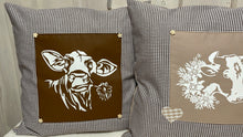 Load image into Gallery viewer, 1 country house style cushion cover, cushion cover, decorative cushion * Cow * Brown

