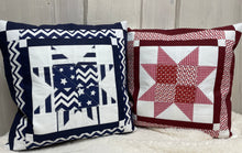 Carregar imagem no visualizador da galeria, Patchwork Kissenhülle, Landhausstil Kissenbezug, rot/weiß 40x40cm.
