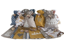 Lade das Bild in den Galerie-Viewer, Adventskalender,Landhausstil Adventskalender zum Befüllen, Adventskalender Zahlen aus Holz, blau/senfgelb/taupe
