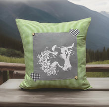 Load image into Gallery viewer, 1x country house style cushion cover * cushion cover * farmhouse decorative cushion * cow *
