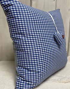 Landhausstil Kissenhülle * Kissenbezug * Bauernstube Dekokissen * blau/weiß kariert