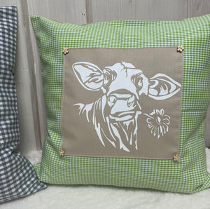 1x Landhausstil Kissenhülle * Kissenbezug * Bauernstube Dekokissen * Kuh*
