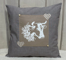 Load image into Gallery viewer, 1 country house style cushion cover, cushion cover, decorative cushion * Cow * Brown
