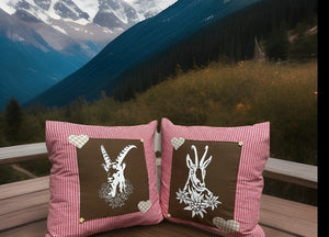 1x country house style cushion cover * cushion cover * farmhouse decorative cushion * chamois *