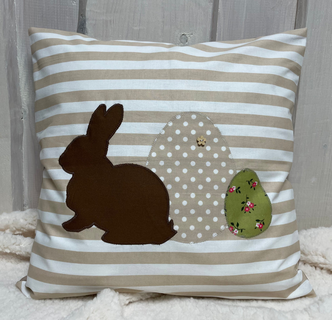 1 Landhausstill Kissenhülle, Kissenbezug, Osterkissen,Ostern beige/braun