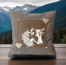 Load image into Gallery viewer, 1 country house style cushion cover, cushion cover, decorative cushion * Cow * Brown
