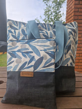 Load image into Gallery viewer, Große Handgefertigte Jeanstasche / Schultertasche Größe ca.42x38x14cm

