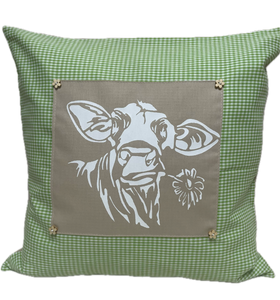 1x Landhausstil Kissenhülle * Kissenbezug * Bauernstube Dekokissen * Kuh*