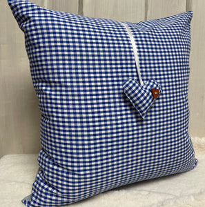 Landhausstil Kissenhülle * Kissenbezug * Bauernstube Dekokissen * blau/weiß kariert