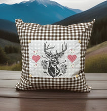 Lade das Bild in den Galerie-Viewer, 1 Landhausstil Kissenhülle, Kissenbezug, Dekokissen * Hirsch * Braun
