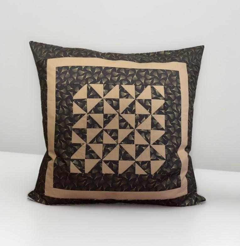 Patchwork Kissenhülle, Landhausstil Kissenbezug, grau/beige  50x50cm