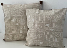 Lade das Bild in den Galerie-Viewer, Weihnachtliche Kissenhülle * Kissenbezug, beige/braun
