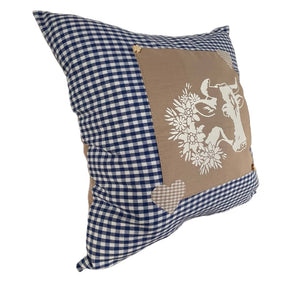 Landhausstil Kissenhülle * Kissenbezug * Dekokissen * Kuh* blau/beige
