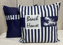 Lade das Bild in den Galerie-Viewer, Maritime Kissenhülle, Kissenbezug, Landhausstil Kissen, Dekokissen * Beach House * blau/weiß
