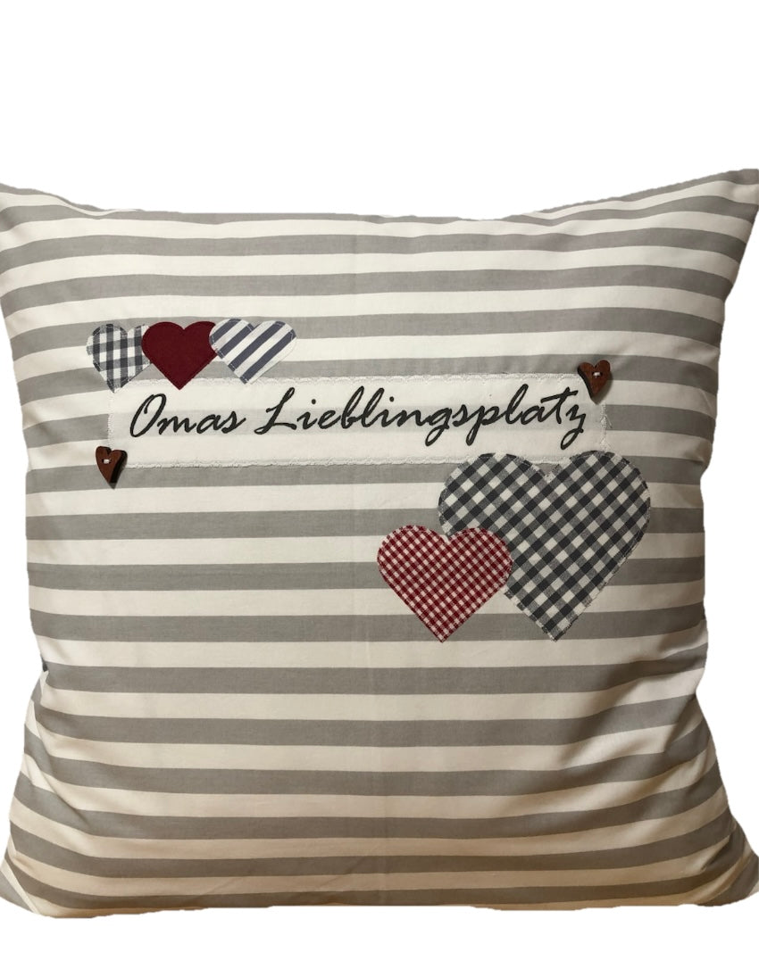 1x Landhausstil Kissenhülle * Kissenbezug * Dekokissen * Omas Lieblingsplatz *