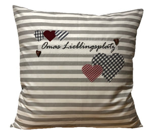 1x Landhausstil Kissenhülle * Kissenbezug * Dekokissen * Omas Lieblingsplatz *