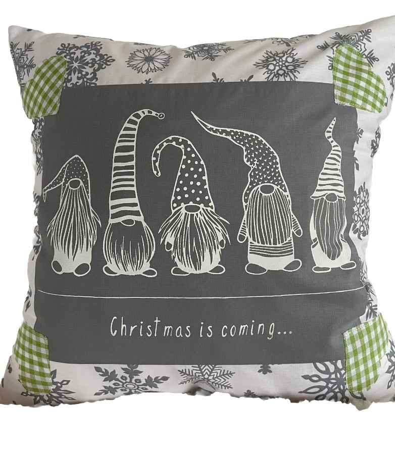 Weihnachtliche Kissenhülle * Landhausstil Kissenbezug * Dekokissen *grau/weiß