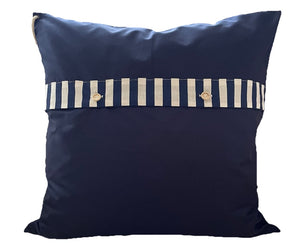 1x Maritime Kissenhülle, Kissenbezug, Landhausstil Kissen, Dekokissen Ankerplatz blau/weiß