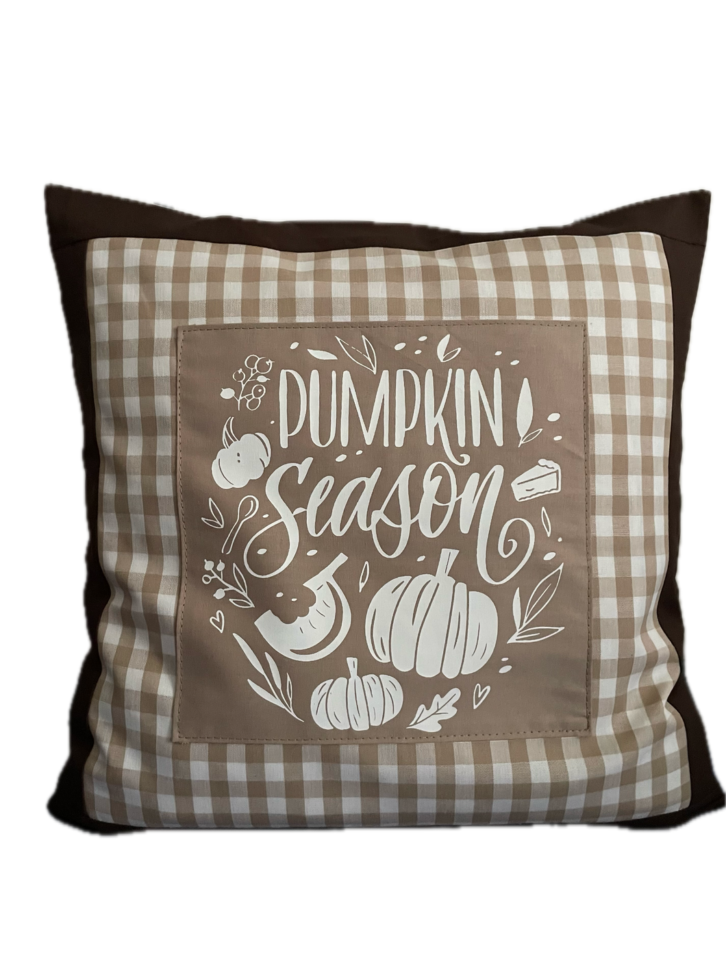 Landhausstil Kissenhülle, Kissenbezug, Dekokissen*Herbst* Braun/beige kariert