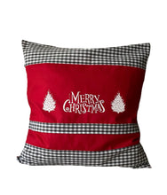 Carregar imagem no visualizador da galeria, Weihnachtliche Kissenhülle * Landhausstil Kissenbezug * Dekokissen *rot/grau
