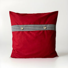 Carregar imagem no visualizador da galeria, Weihnachtliche Kissenhülle * Landhausstil Kissenbezug * Dekokissen *rot/grau
