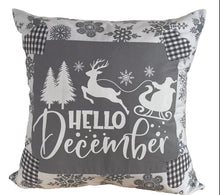 Carregar imagem no visualizador da galeria, Weihnachtliche Kissenhülle * Landhausstil Kissenbezug * Dekokissen *grau/weiß
