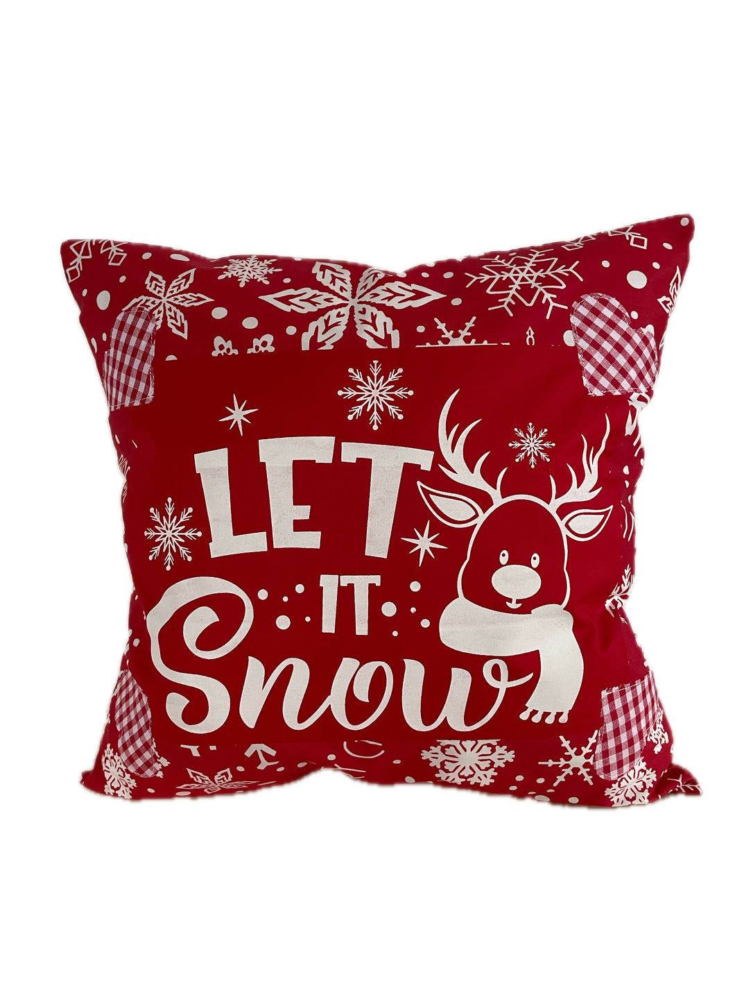 Weihnachtliche Kissenhülle * Landhausstil Kissenbezug * Dekokissen *rot/weiß