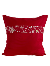 Carregar imagem no visualizador da galeria, Weihnachtliche Kissenhülle * Landhausstil Kissenbezug * Dekokissen *rot/weiß
