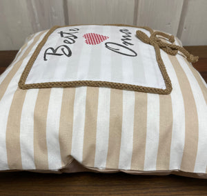 Country house style cushion cover, cushion cover, decorative cushion *Best Grandma* beige/white
