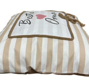 Country house style cushion cover, cushion cover, decorative cushion *Best Grandma* beige/white