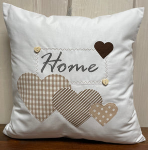Country house style cushion cover * cushion cover * decorative cushion * home * white/beige with hearts