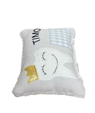 Carregar imagem no visualizador da galeria, Zahnfee Kissen / Personalisiert, Milchzahn Kissen, Zahnkissen, grau oder rosa 12x17cm.
