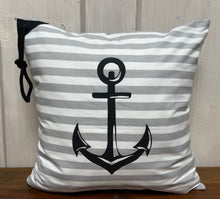 Lade das Bild in den Galerie-Viewer, Maritime Kissenhülle, Kissenbezug, Landhausstil Kissen * Anker * grau/weiß
