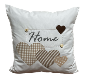 Country house style cushion cover * cushion cover * decorative cushion * home * white/beige with hearts