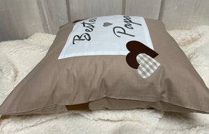 Country house style cushion cover, Father's Day cushion cover, decorative cushion *Best Dad *beige/white