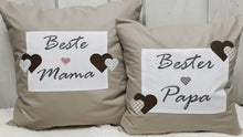 Load and play video in Gallery viewer, Country house style cushion cover, Father&#39;s Day cushion cover, decorative cushion *Best Dad *beige/white
