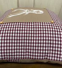 Load image into Gallery viewer, 1x country house style cushion cover * cushion cover * farmhouse decorative cushion *deer* beige/wine red
