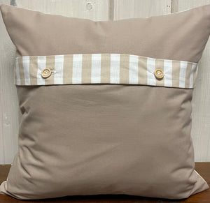 1x Weihnachtliche Landhausstil Kissenhülle * Kissenbezug * Dekokissen * beige weiß gestreift