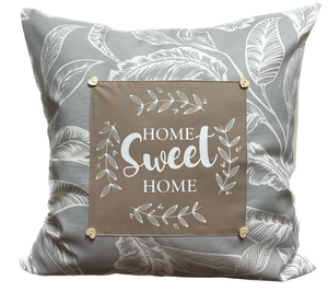 1x Landhausstil Kissenhülle * Kissenbezug * Dekokissen „ sweet home „ grau/weiß