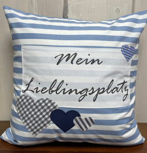 1x Landhausstil Kissenhülle * Kissenbezug * Dekokissen * Mein Lieblingsplatz *