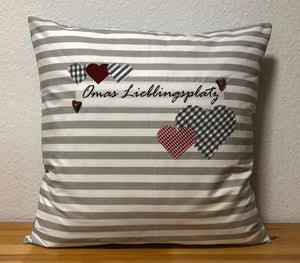 1x Landhausstil Kissenhülle * Kissenbezug * Dekokissen * Omas Lieblingsplatz *
