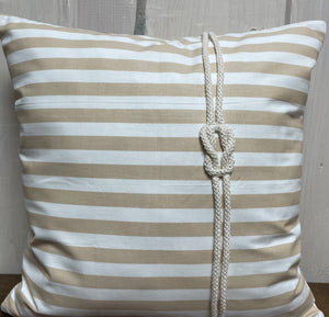 1 Maritime Kissenhülle, Kissenbezug, Landhausstil Kissen * Seemannsknoten * beige/weiß .