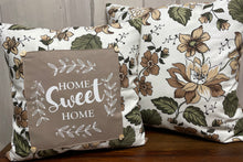 Cargar imagen en el visor de la galería, Landhausstil Kissenhülle * Kissenbezug * Dekokissen „ Home Sweet Home „ beige/grün
