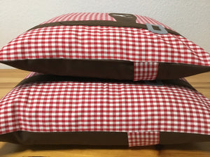 1x Landhausstil Kissenhülle * Kissenbezug * Bauernstube Dekokissen *Bayern* braun/rot