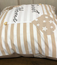 Load image into Gallery viewer, 1x country house style cushion cover * cushion cover * decorative cushion “Sweet Home” beige/white
