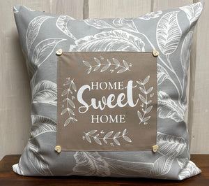 1x Landhausstil Kissenhülle * Kissenbezug * Dekokissen „ sweet home „ grau/weiß