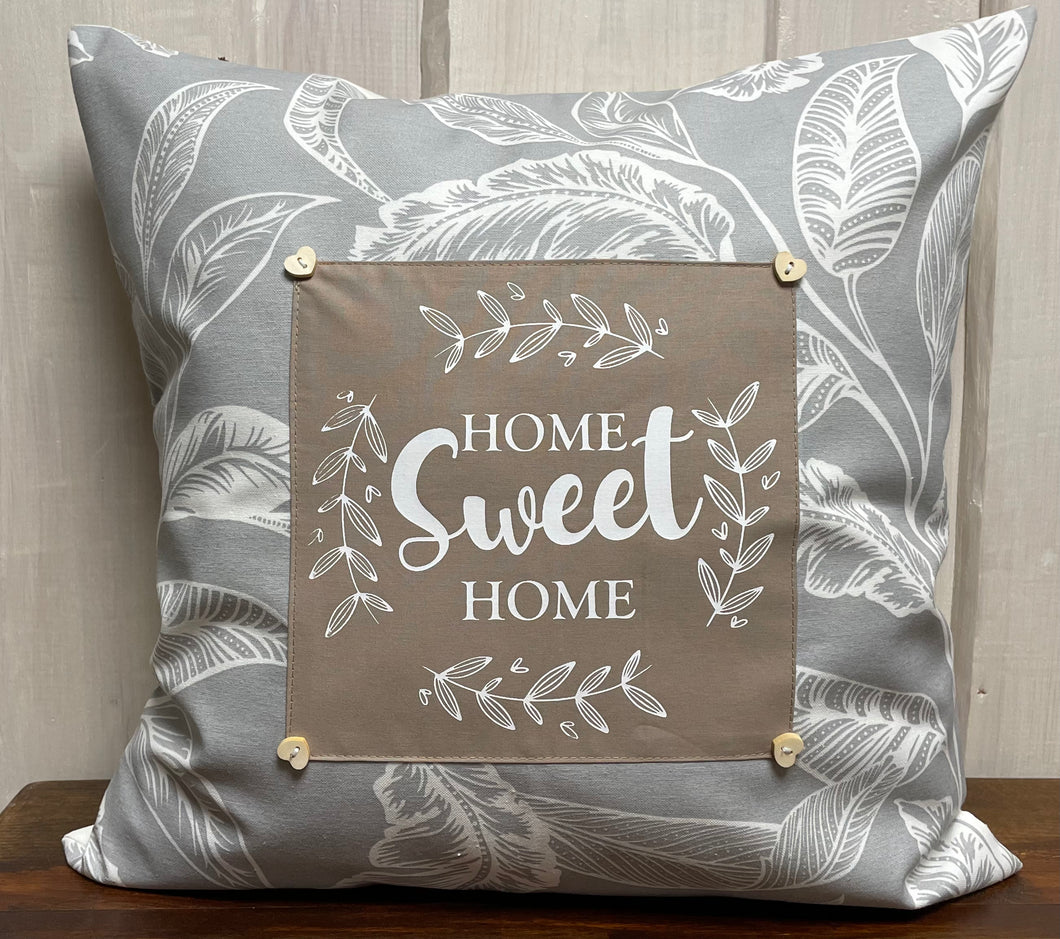 1x Landhausstil Kissenhülle * Kissenbezug * Dekokissen „ sweet home „ grau/weiß