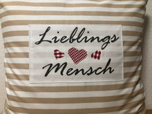 Lade das Bild in den Galerie-Viewer, 1x Landhausstil Kissenhülle * Kissenbezug * Dekokissen beige/weiß * Lieblings Mensch *
