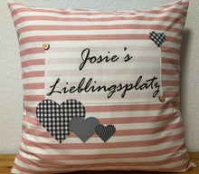 Загрузить изображение в средство просмотра галереи, 1x Personalisierte Kissenhülle, Landhausstil Kissenhülle * Kissenbezug * Dekokissen * …. Lieblingsplatz *
