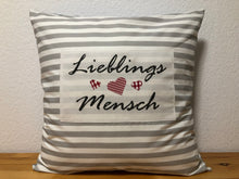 Load image into Gallery viewer, 1x country house style cushion cover * cushion cover * decorative cushion grey/white * favorite person *

